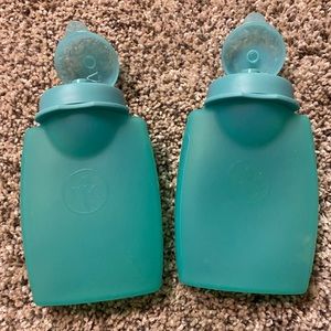 Pampered chef reusable food pouches, squirt bottles